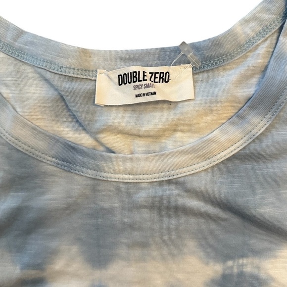 Double Zero Brand Women's Blue Tie Dye Stripe Jersey Tank Top Size Spicy Small - Picture 3 of 8